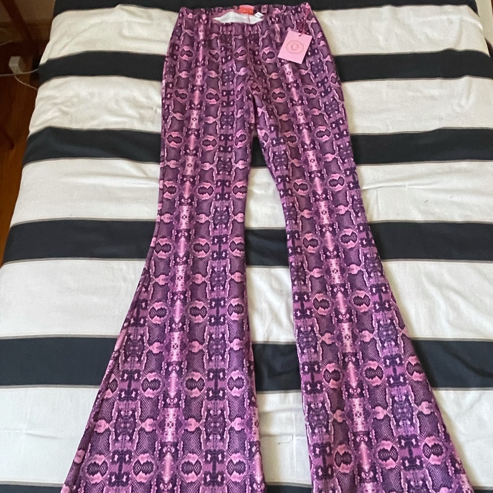 Pink flared funky pants